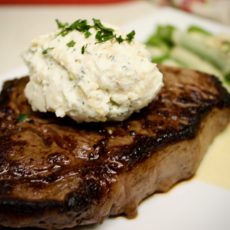 8-20: Juicy Steak with Garlic Topping