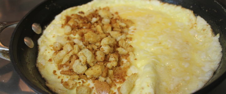 5-9: Swiss Cheese and Crouton Omelette