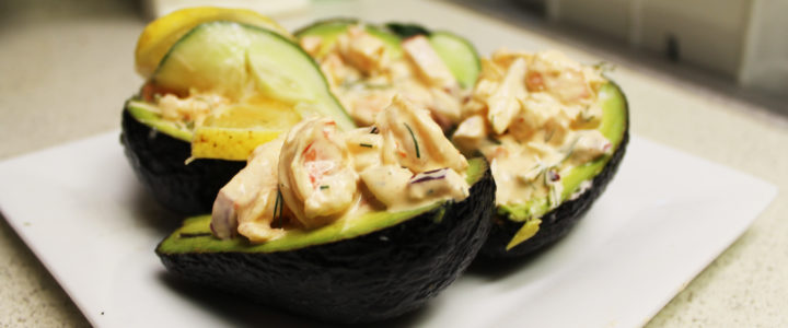 1-14: Avocado Halves with Spicy Shrimp