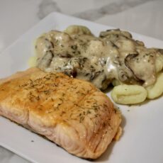 11-18: Salmon Steaks with Mushrooms